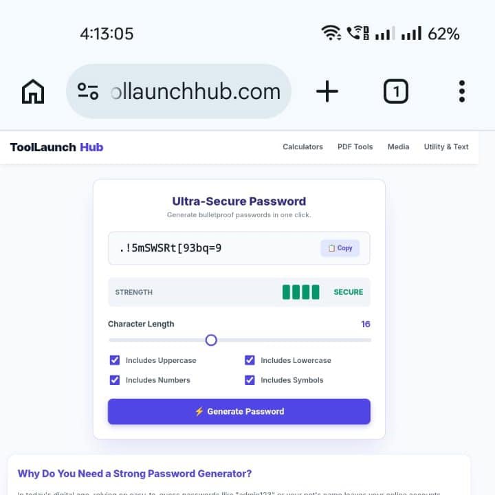 Free Password Generator Tool ToolLaunchHub